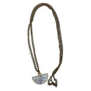 Natural Moonstone Geometric Pendant Necklace